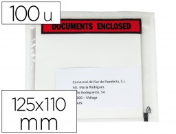 100 sobres autoadhesivos Q-Connect portadocumentos 125x110 mm.